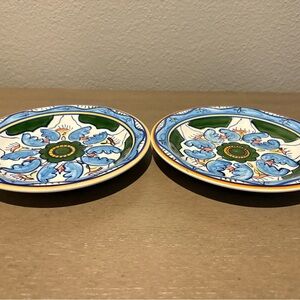 Colorful Ceramic Plates with Floral Design